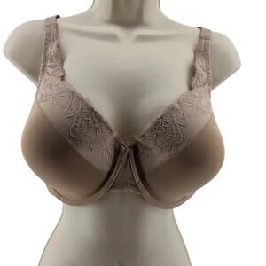 Olga Cloud 9 Lace Underwire Contour Bra 38D Toasted Almond